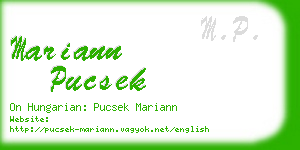 mariann pucsek business card